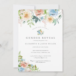 Roze en blauwe Florals | Baby shower voor genderge