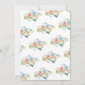 Roze en blauwe Florals | Baby shower voor genderge (Achterkant)