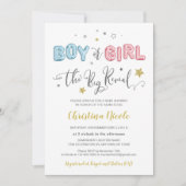 Roze en Blauwe Folie Ballonnen Baby shower Kaart (Voorkant)