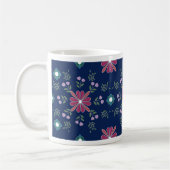 Roze en Blauwe Folk Art Floral Mok (Links)