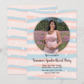 Roze en blauwe foto Genderpartij Kaart (Voorkant / Achterkant)