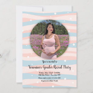 Roze en blauwe foto Genderpartij Kaart