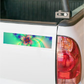 Roze en blauwe fractale draf bumpersticker (Op Truck)