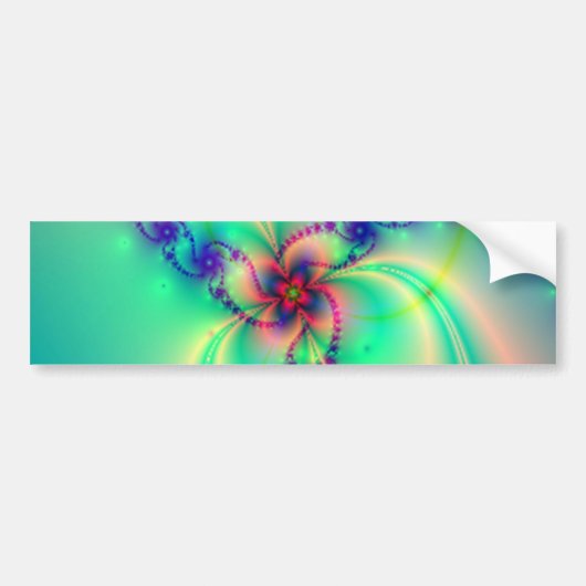 Roze en blauwe fractale draf bumpersticker (Voorkant)