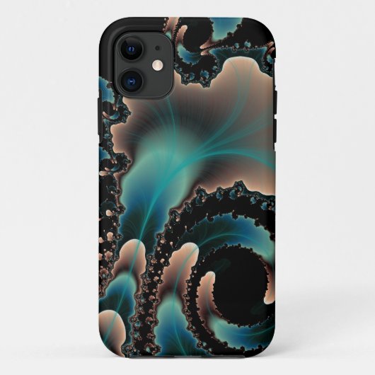 roze en blauwe fractale telefoonbehuizing Case-Mate iPhone case (Achterkant)