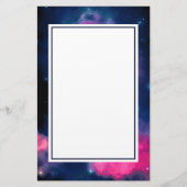 Roze en blauwe galaxy Nebula & sterren Abstract Briefpapier (Voorkant)