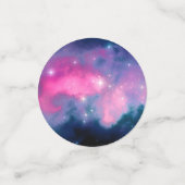 Roze en blauwe galaxy Nebula & sterren Abstract Confetti (Kleine voorkant)