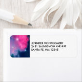 Roze en blauwe galaxy Nebula & sterren Abstract Etiket (Insitu)