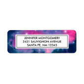 Roze en blauwe galaxy Nebula & sterren Abstract Etiket (Voorkant)