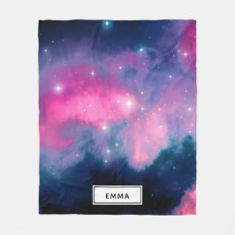 Roze en blauwe galaxy Nebula & sterren Abstract Fleece Deken