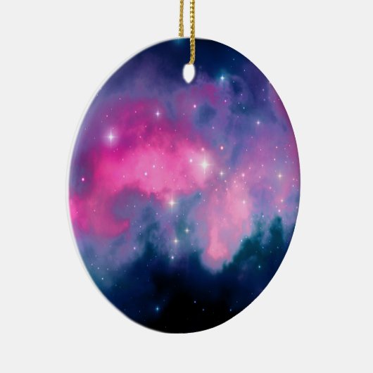 Roze en blauwe galaxy Nebula & sterren Abstract Keramisch Ornament (Rechts)