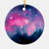 Roze en blauwe galaxy Nebula & sterren Abstract Keramisch Ornament (Voorkant)
