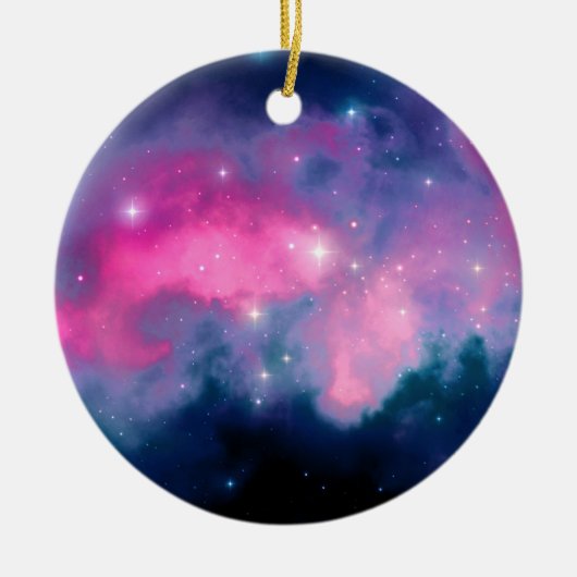 Roze en blauwe galaxy Nebula & sterren Abstract Keramisch Ornament (Voorkant)