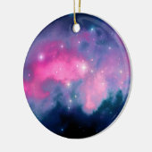 Roze en blauwe galaxy Nebula & sterren Abstract Keramisch Ornament (Links)