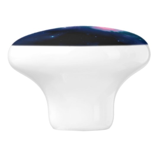 Roze en blauwe galaxy Nebula & sterren Abstract Keramische Knop (Zijkant)