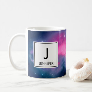 Roze en blauwe galaxy Nebula & sterren Abstract Koffiemok
