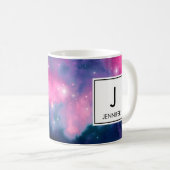 Roze en blauwe galaxy Nebula & sterren Abstract Koffiemok (Voorkant rechts)