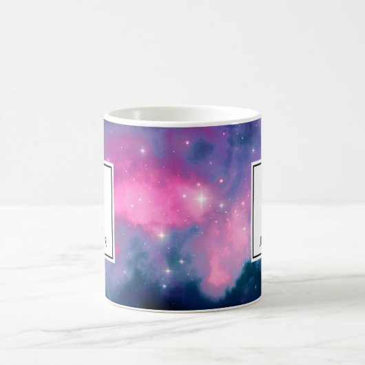 Roze en blauwe galaxy Nebula & sterren Abstract Koffiemok (Center)