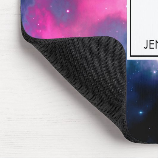 Roze en blauwe galaxy Nebula & sterren Abstract Muismat (Hoek)