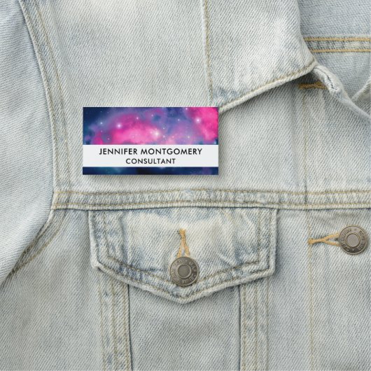 Roze en blauwe galaxy Nebula & sterren Abstract Naamplaatje (In situ)