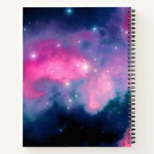 Roze en blauwe galaxy Nebula & sterren Abstract Notitieboek (Achterkant)