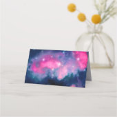 Roze en blauwe galaxy Nebula & sterren Abstract Plaatskaartje (Achterkant)