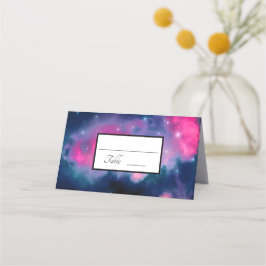 Roze en blauwe galaxy Nebula & sterren Abstract Plaatskaartje