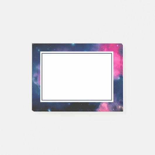 Roze en blauwe galaxy Nebula & sterren Abstract Post-it® Notes (Voorkant)
