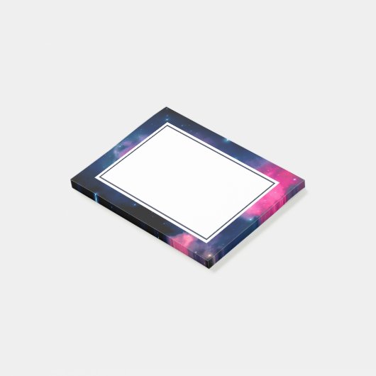 Roze en blauwe galaxy Nebula & sterren Abstract Post-it® Notes (Schuin)