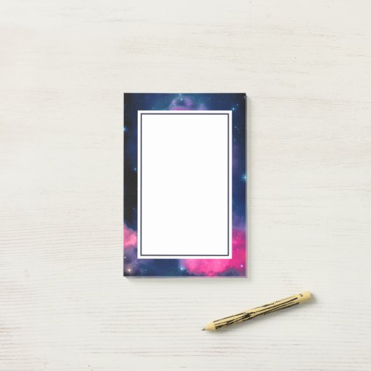Roze en blauwe galaxy Nebula & sterren Abstract Post-it® Notes (Op bureau)