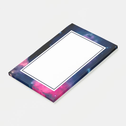 Roze en blauwe galaxy Nebula & sterren Abstract Post-it® Notes (Schuin)