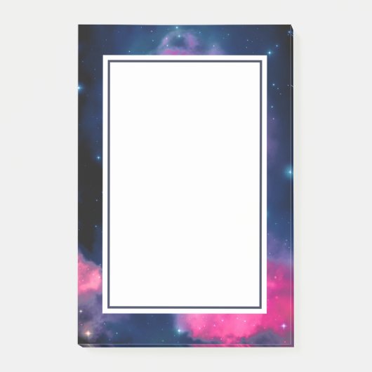 Roze en blauwe galaxy Nebula & sterren Abstract Post-it® Notes (Voorkant)