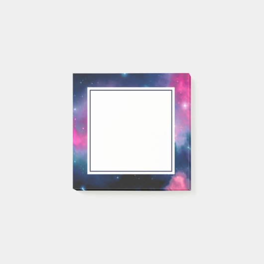 Roze en blauwe galaxy Nebula & sterren Abstract Post-it® Notes (Voorkant)