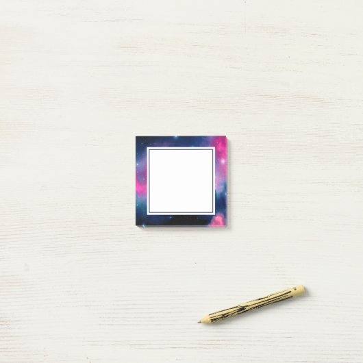 Roze en blauwe galaxy Nebula & sterren Abstract Post-it® Notes (Op bureau)