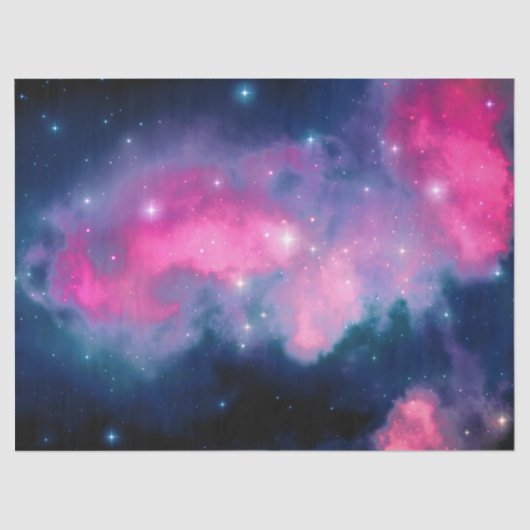 Roze en blauwe galaxy Nebula & sterren Abstract Tissuepapier (Voorkant)