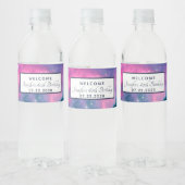Roze en blauwe galaxy Nebula & sterren Abstract Waterfles Etiket (Flessen)