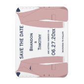 Roze en blauwe gay trouw Save The Date magneten (Verticaal)