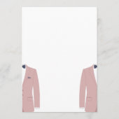 Roze en blauwe gay trouwmenu kaarten (Achterkant)