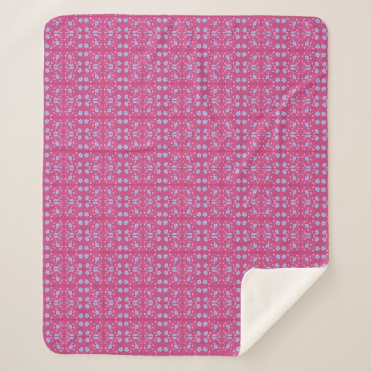 Roze En Blauwe Gebloemde Deken (Voorkant)