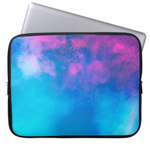Roze en blauwe, gekleurde rook Zazzle_Growshop. Laptop Sleeve