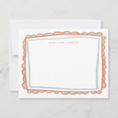 Roze en blauwe gekleurde Scallop persoonlijke naam Notitiekaartje (Voorkant)