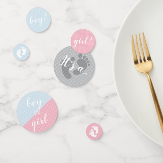 Roze en blauwe gender onthullende partij confetti (Groep)