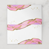 Roze en Blauwe Geode en Goud | Bruiloft Plaatskaartje (Buitenkant ongevouwen)