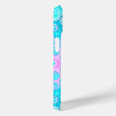 Roze en Blauwe Geometrische Bloemen Aangepaste Mon Case-Mate iPhone Case (Achterkant / Rechts)