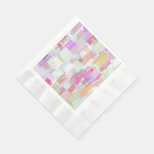 Roze en Blauwe Geometrische Gecemineerde Abstracti Servet (Hoek)