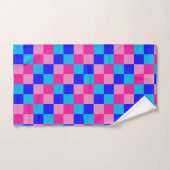 Roze en blauwe geruite print bad handdoek (Handdoek)