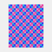 Roze en blauwe geruite print fleece deken (Voorkant)