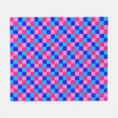 Roze en blauwe geruite print fleece deken (Voorkant (Horizontaal))