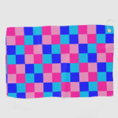 Roze en blauwe geruite print golfhanddoek (Horizontaal)