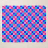 Roze en blauwe geruite print sherpa deken (Voorkant (horizontaal))